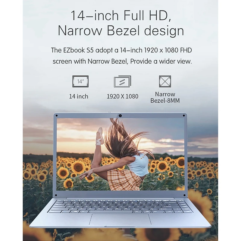 Ультратонкий ноутбук Jumper EZbook S5 14 0 дюйма Apollo N3350 6 ГБ DDR4L + 64 Гб eMMC Windows 10 1920*1080