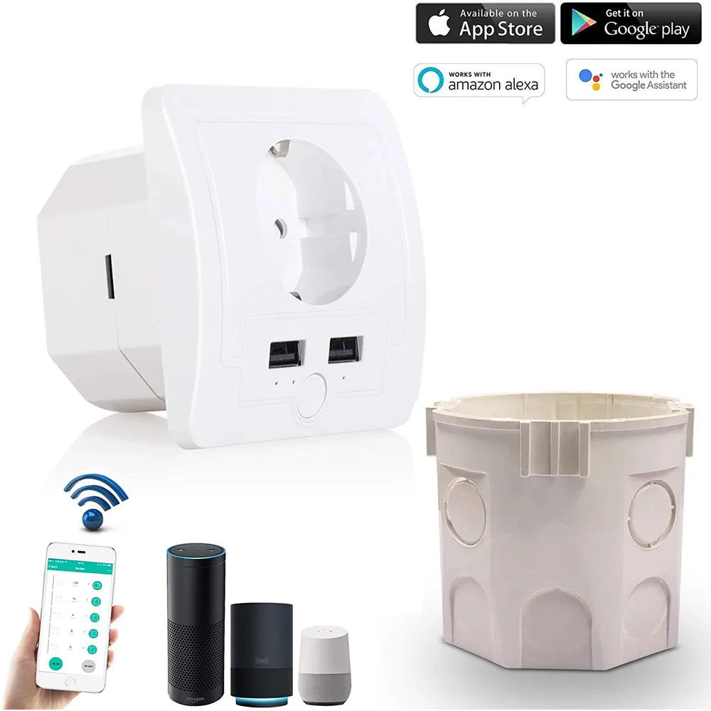 UseeLink Zigbee умная розетка 16A EU USB Мощность Plug работать с Alexa Google Home Изготовитель: