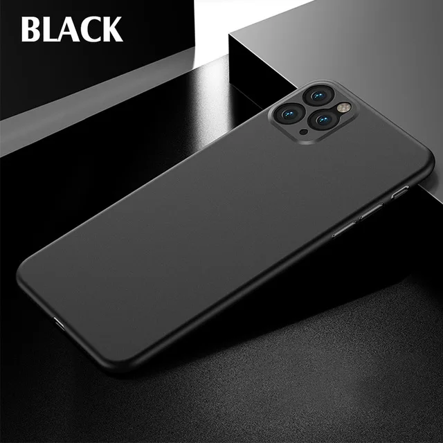 Роскошный ультра тонкий 0,2 мм PP чехол для IPhone 11 Pro Max XR XS X противоударный бампер чехол для IPhone 7 8 6 6s Plus чехол для телефона - Цвет: Black