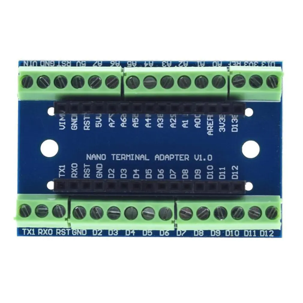Best QTI Standard Terminal Adapter Board For Arduino Nano 3.0 V3.0 AVR ATMEGA328P ATMEGA328P-AU Module Expansion Shiled Module 