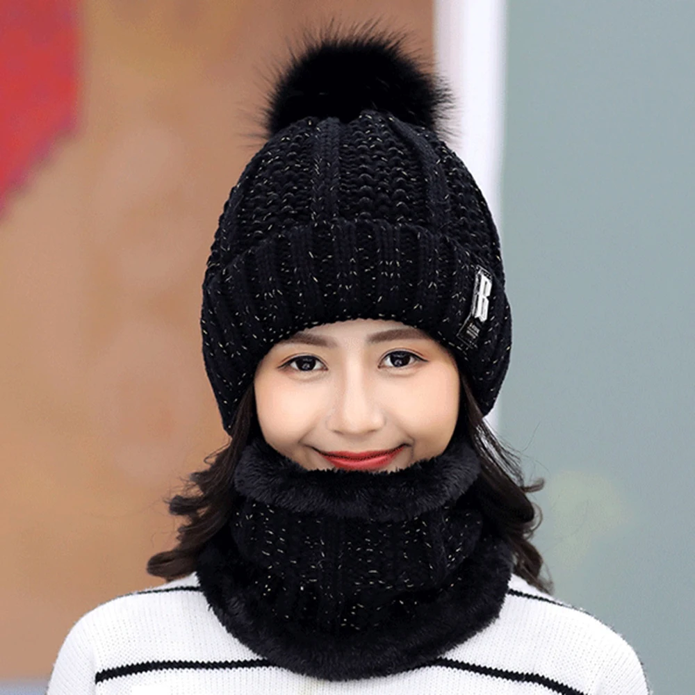 AOWOFS Harajuku корейские наборы шарф шапка вязаная шерстяная Skullies Beanie Осень Зима Дамы