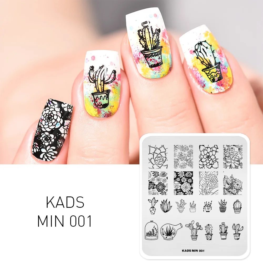 Rolabling Nail Stamping Templates Plant Pattern DIY Manicure Plate Art Image Stencils Tool | Красота и здоровье