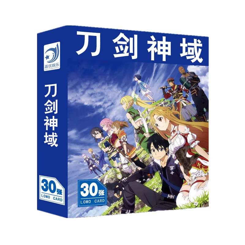 

30 Sheets/Set Anime Sword Art Online Lomo Card Cartoon Characters Postcard Greeting Card Message Card