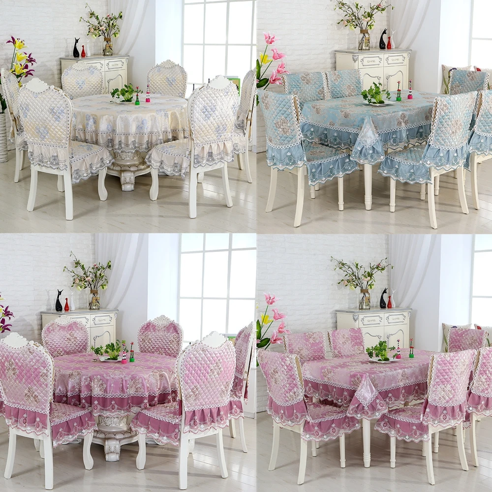 

New Floral Tablecloth Pastoral Dinner Tablecloth Fresh Style Table Cover Decoration Rectangular Cotton Line Table Cloth S1