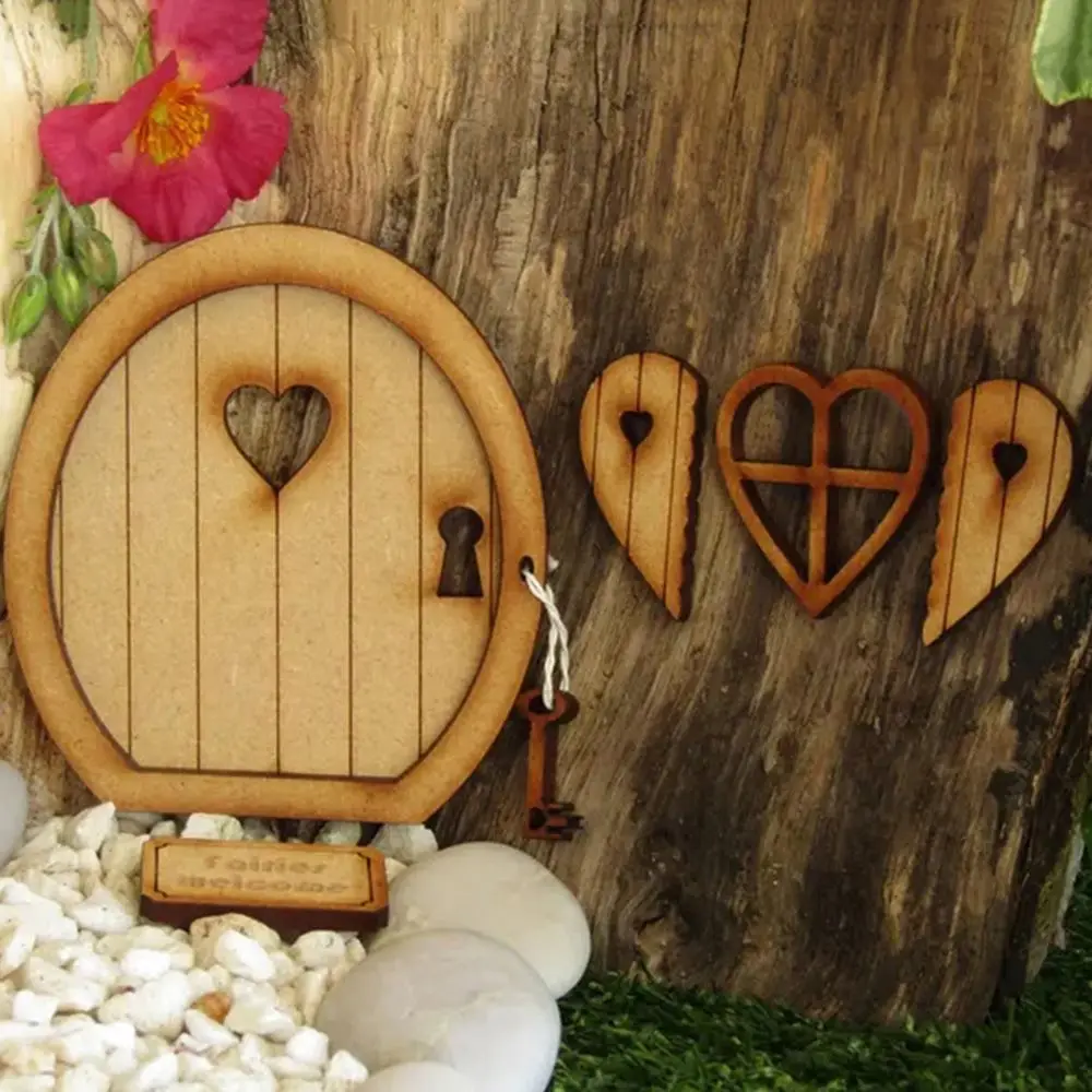 Miniature Fairy Garden Door Wooden Decoration