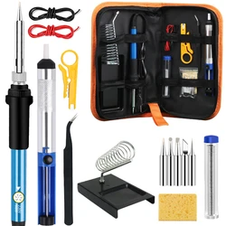 Fer à souder électrique à température réglable, Mini poignée, crayon thermique, outils de réparation de soudage, 15 pièces, 60W 