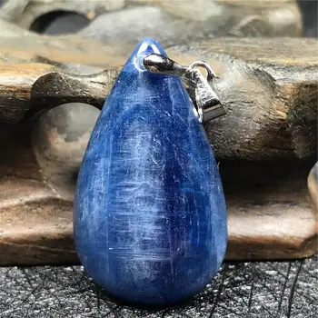 

Natural Blue Kyanite Necklace Pendant For Woman Man Crystal 31x18x6mm Cat Eye Gemstone Crystal Water Drop Necklace Pendant AAAAA