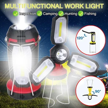 

Protable Spotlight Working Light Multifunction Rechargeable COB LED Slim Work Light Lamp Flashlight Worklight Outdoor