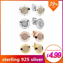 Новые 925 пробы-гвоздики серебряные сверкающие серьги-гвоздики уникальный дизайн навсегда для женщин Diy модное ювелирное изделие