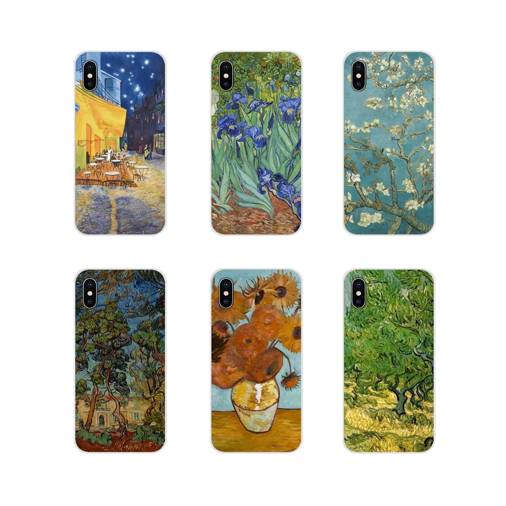 Прозрачный ТПУ кожаный чехол для huawei G7 G8 P7 P8 P9 P10 P20 P30 Lite Mini Pro P Smart Plus 2017 2018 2019 Van Gogh