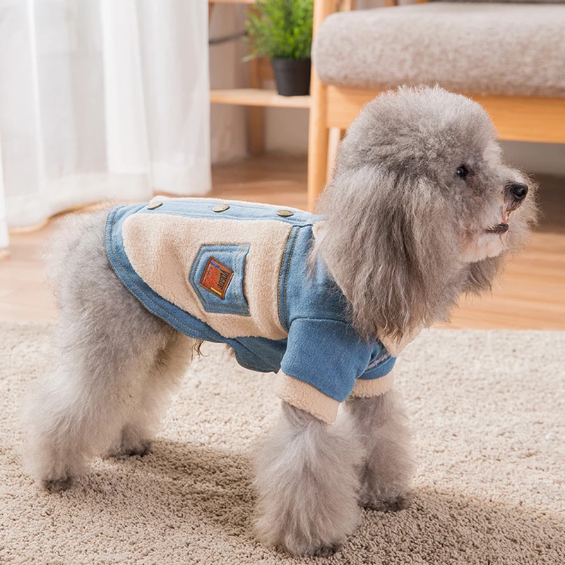 Broken Code Winter Pet Dog Clothes Thick Jacket Coat Cowboy split joint Pet Apparel Chihuahua Teddy Cat Clothing for Small Dogs