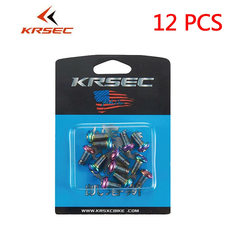 KRSEC 12 шт. MTB дисковые тормозной ротор болты m5x10 мм титановый горный велосипед