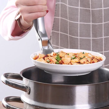 

304 Stainless Steel Anti-hot Bowl Clips Dish Clamp Pot Pizza Pan Gripper Holder Hot Dish Plate Clip Tongs Kitchen Tool