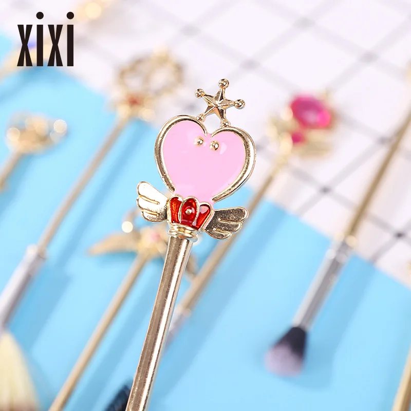 8 шт./компл. карта Captor Sakura Sailor Moon Милая Кисть для макияжа Румяна Кисть для нанесения Косметики косплей рождественский подарок для девочки