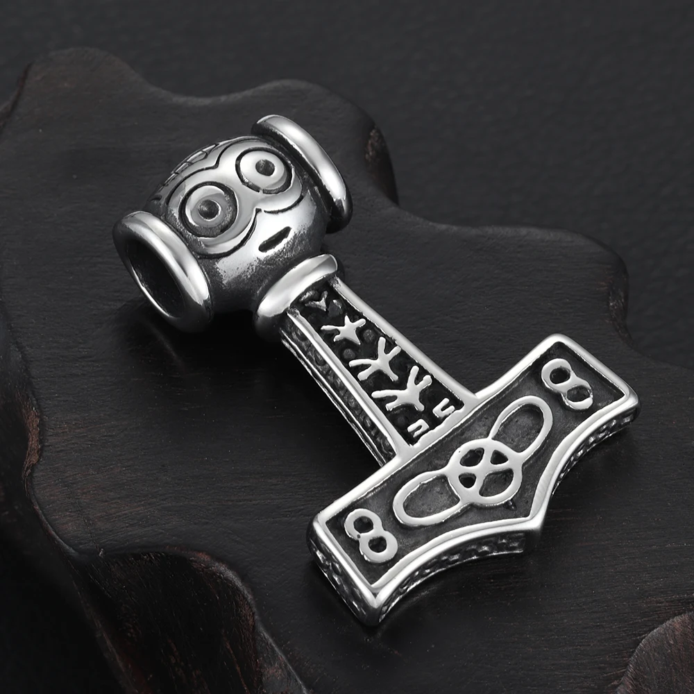 Нержавеющая сталь Viking Thor Hammer подвеска отверстие 5 мм для ожерелья DIY Аксессуары фурнитура для изготовления ювелирных изделий мужские Подвески поставки