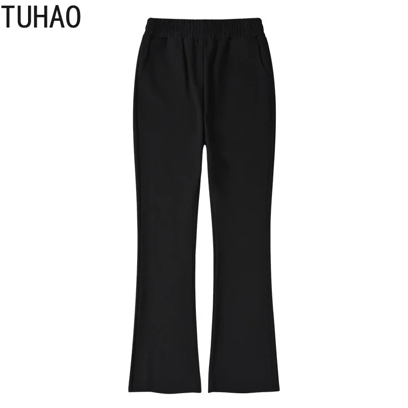 

TUHAO Elegant Office Lady OL Pants Plus Size 9XL 8XL 7XL 6XL 5XL Women Casual Full Pants Black Trousers Flare Pant Clothes WM27