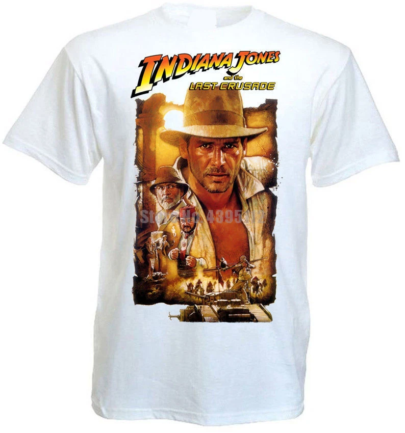 Индиана Джонс и последний крестовый постер из фильма мужские Аниме футболки для
