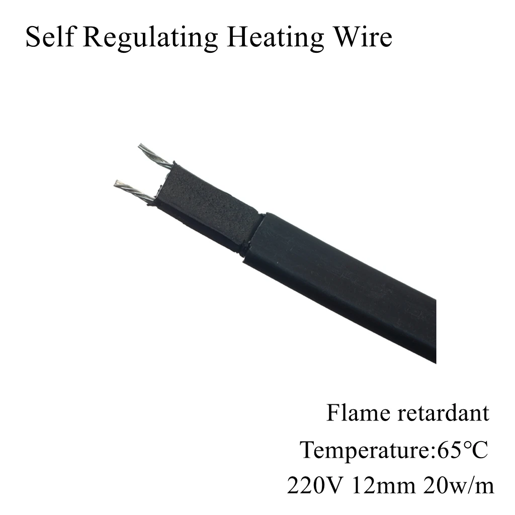 12mm 220V Self Regulating Heating Cable PVC Sheath Electric Wire Freeze  Protection Dry Water Pipe Frost Roof Snow Sewer Outdoor - AliExpress