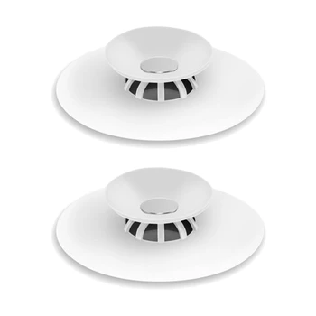 

SHGO HOT-2Pack Silica Gel Bath Tub Sink Floor Drain Plug Kitchen Laundry Water Stopper Tool Bathroom Bathtub Drain Press Plug