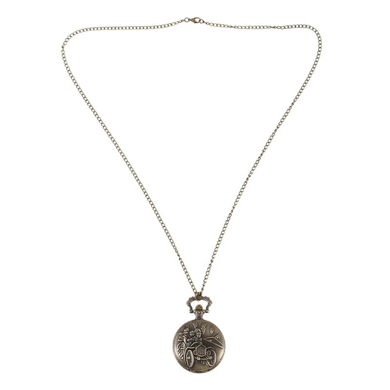 

Four-Wheeled Car Pocket Watch Bronze Pendant Quartz Men'S And Women'S Pendant Necklace Gift