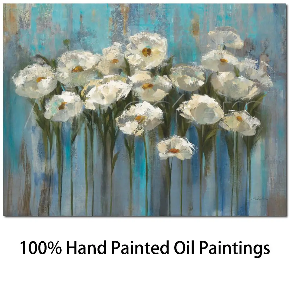 

Wall Decor Abstract Oil Paintings Flower Art For Living Room Kitchen Handmade Canvas Artwork Gift Christmas