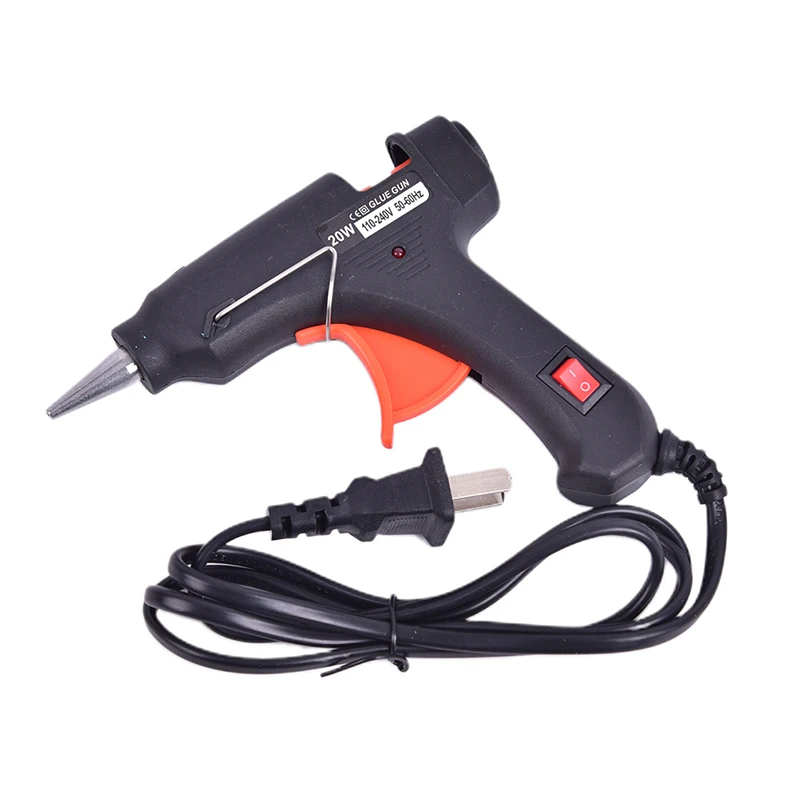 Pistola de pegamento de fusión en caliente, herramienta de reparación de calor artesanal con cable, 100-240V, 20W, 1 Uds.