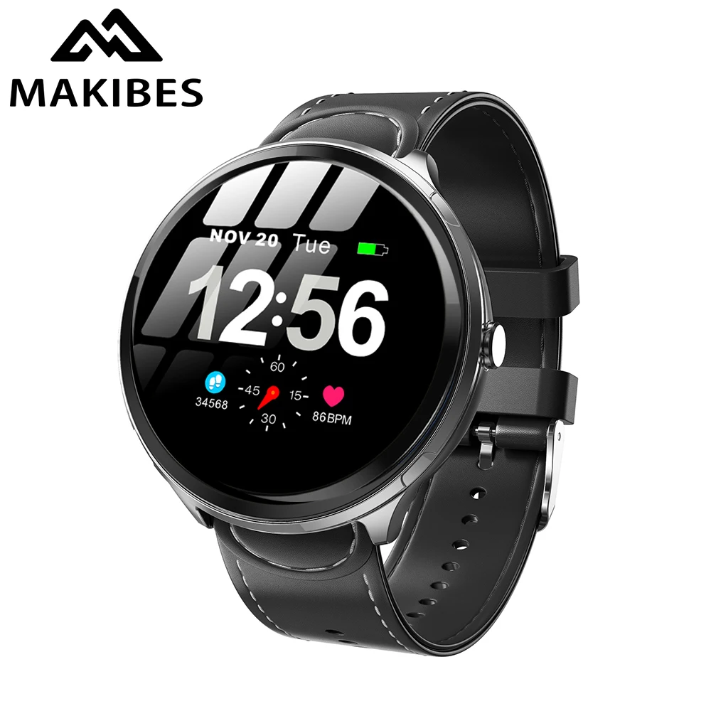 Makibes T4 Pro 1," Полный сенсорный экран из закаленного стекла смарт-часы водонепроницаемые мониторинг сердечного ритма кровяное давление для мужчин и женщин