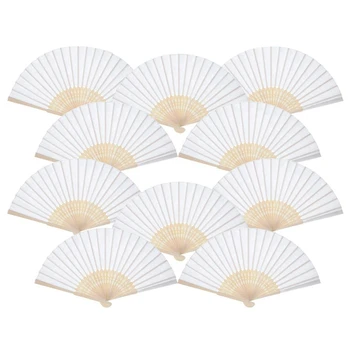 

16 White Children'S Painting Fan DIy Hand-Painted Pigment Surface Fan Church Wedding Gift DIy Party Decoration