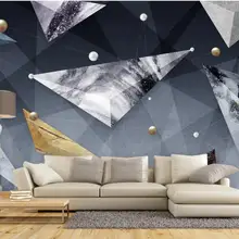 Индивидуальное изготовление, большая настенная живопись Современная 3d абстрактная геометрическая фигура линия ТВ спальня гостиная столовая обои для рабочего стола