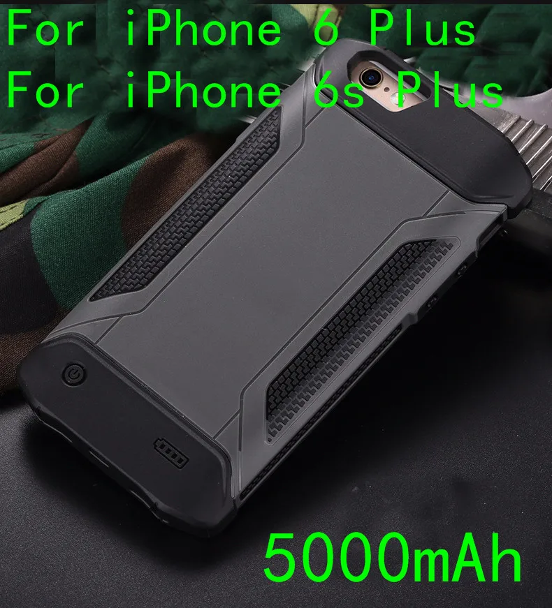 4000/5000 мАч тонкая батарея зарядное устройство чехол для iPhone 7 8 6 6S Plus power Bank ультра тонкий внешний резервный противоударный Аккумулятор Чехол - Цвет: I6P-Gray