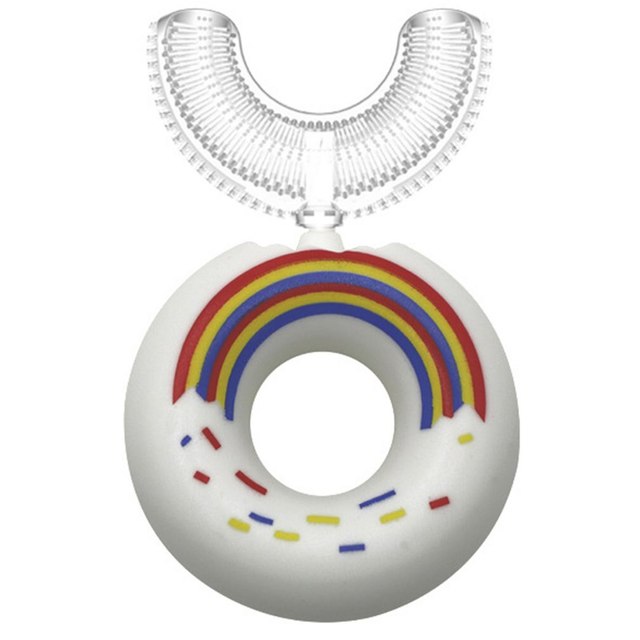 360 Degree Doughnut Manual Toothbrush Kids Silicone U-shaped Tooth Brush Cartoon Gift For 2-6-12 Years Old