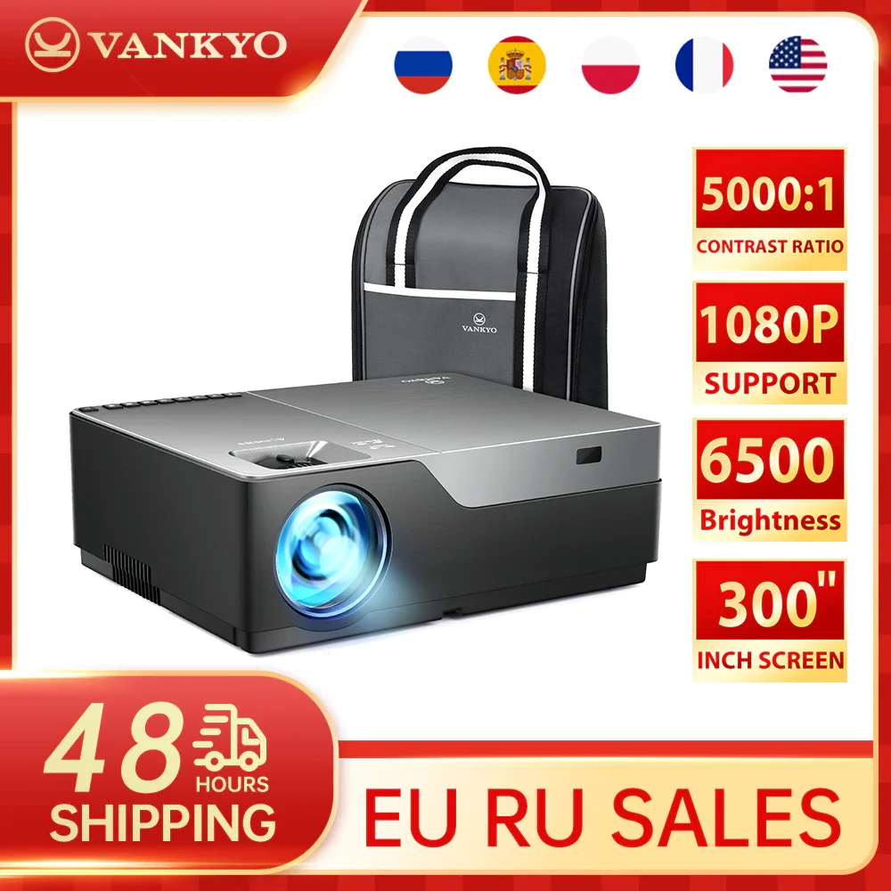 Проектор VANKYO Performance V600 300 дюйма светодиодный HD-проектор 1080P поддержка ТВ-флешки VGA