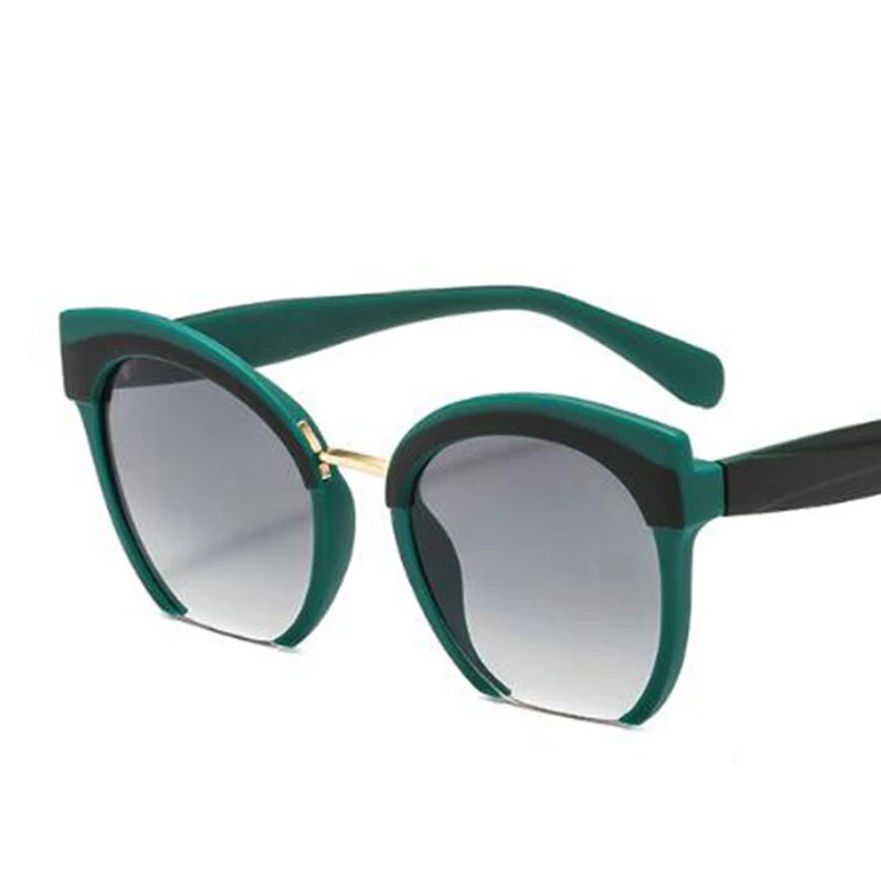unique sunglasses women luxury brand designer high quality Transparent half frame Sunglasses Gradient lens UV400 0488
