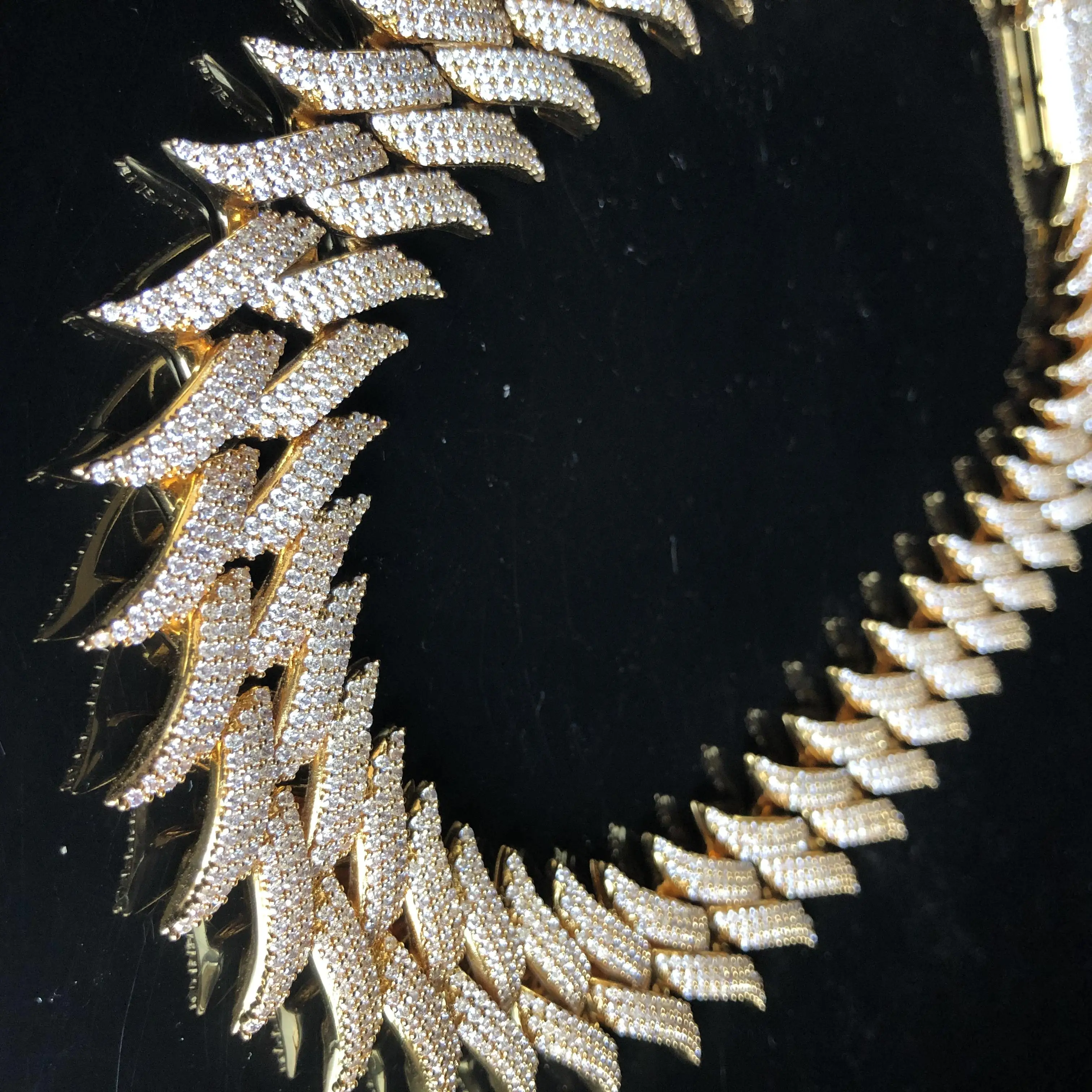 30mm men's pointed heavy Zircon Necklace