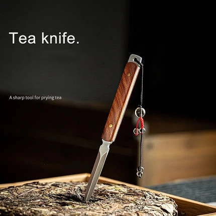 Pu'er Tea Knife Rosewood Ebony Stainless Steel Tea Needle Cone Stainless steel tea needle Kungfu tea set accessories tea cutter tea needle set tea making tools