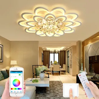 

LED Lamp in the Living Room Bedroom Lamps Modern Simple LED Ceiling Mount Lamp Crystal Ceiling Lamp Living Room Crystal Lighting