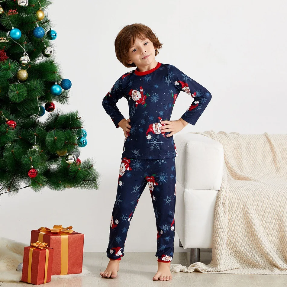 Рождественский пижамный комплект для всей семьи, теплые пижамы для взрослых и детей, хлопковый детский комбинезон, одежда для сна, рождественские Семейные комплекты