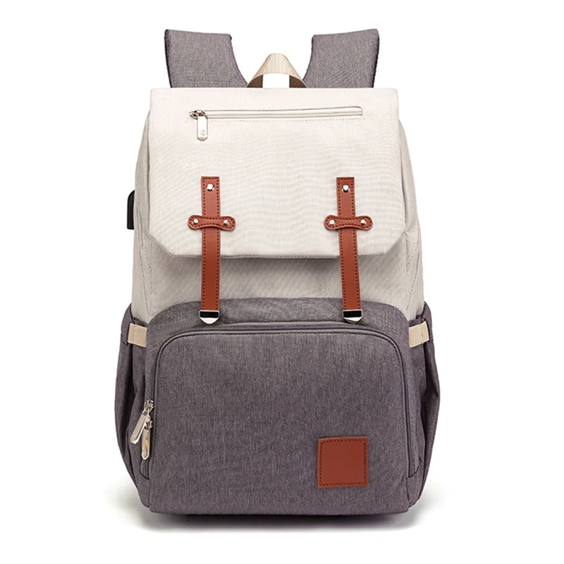 Gray Beige Дорожный органайзер для подгузников многофункциональный мешок для мамы большой емкости Детские Пеленки рюкзаки детские сумки для мамы бутылка сумка - Цвет: Gray Beige