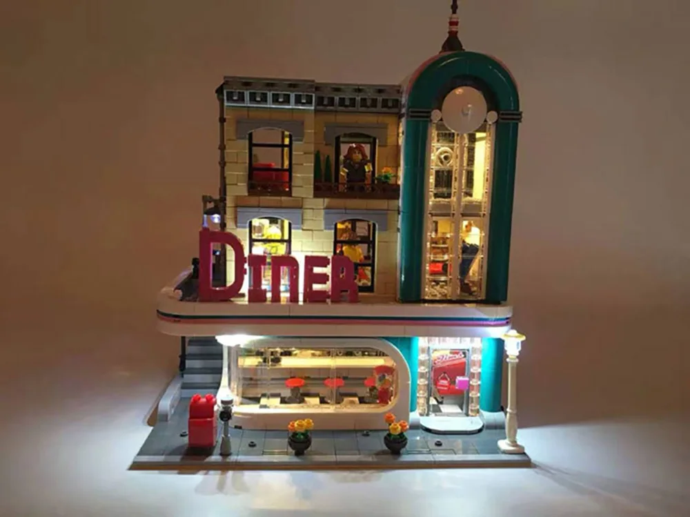 DHL 15037 серия уличных зданий 10260 MOC городской закусочной сборочный блок кирпичи Детские Рождественские подарки Детские игрушки