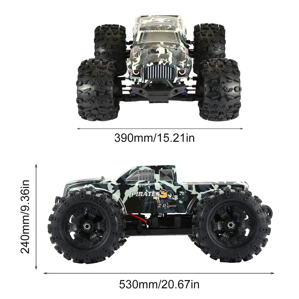 zd Racing MT8 Pirates3 1/8 2,4G 90 км/ч Электрический бесколлекторный гоночный автомобиль внедорожник модель на широкую ногу внедорожник Monster RTR/Рама для вагонетки с противовесом