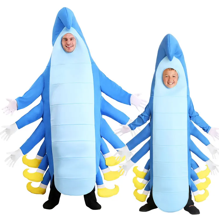 New Halloween Cute Baby Costume Blue Caterpillar Parent-child Wonderland Cosplay School Performance Funny costume |
