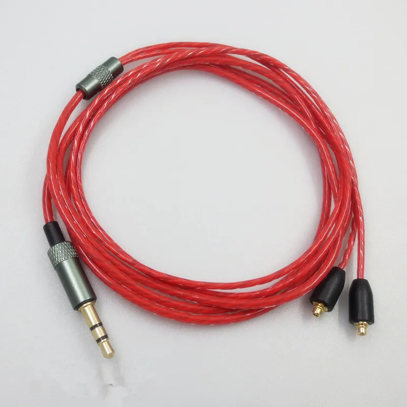 Замена наушников MMCX Jack аудио запчасти кабель для Shure SE215 SE425 SE535 SE846 UE900 наушники шнур гарнитуры - Цвет: Красный