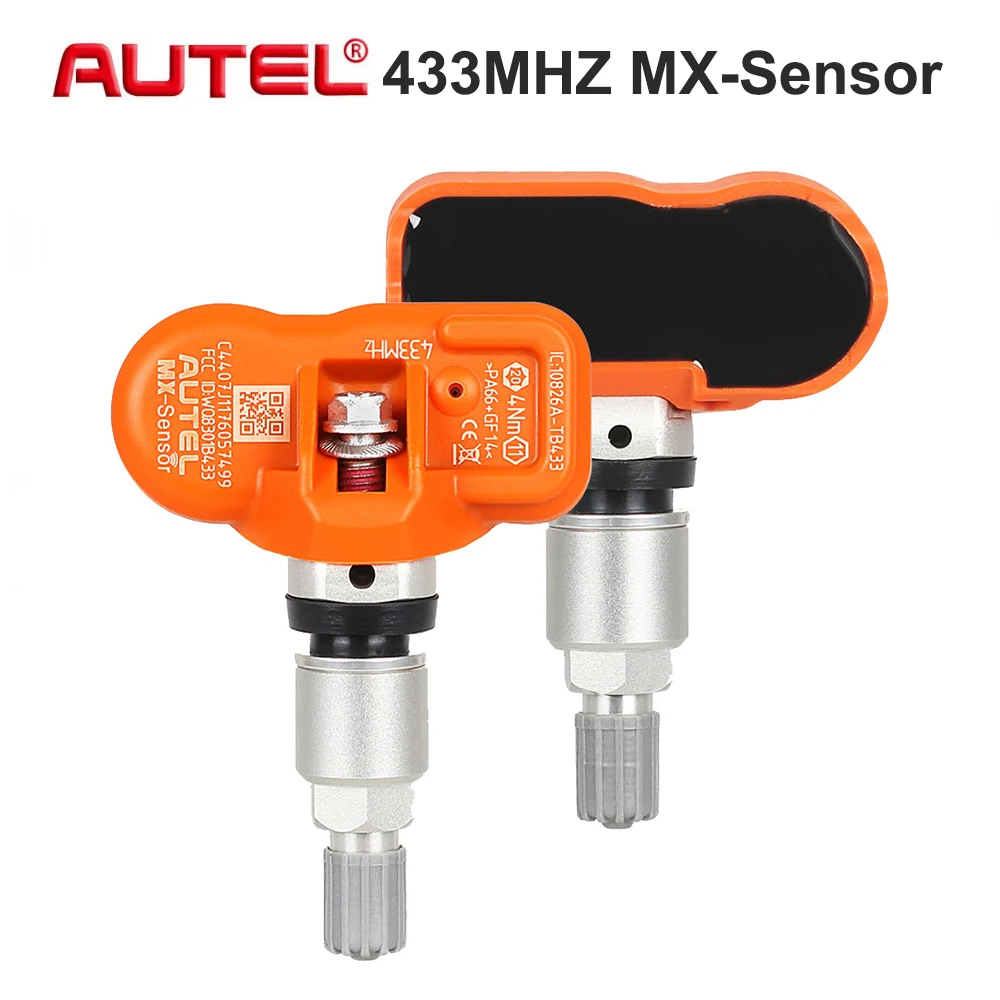 AUTEL MX-sensor 433 МГц программируемый универсальный датчик давления в шинах с металлической головкой Клонируемый MX датчик давления в шинах TPMS - Цвет: MX-Sensor 433MHz