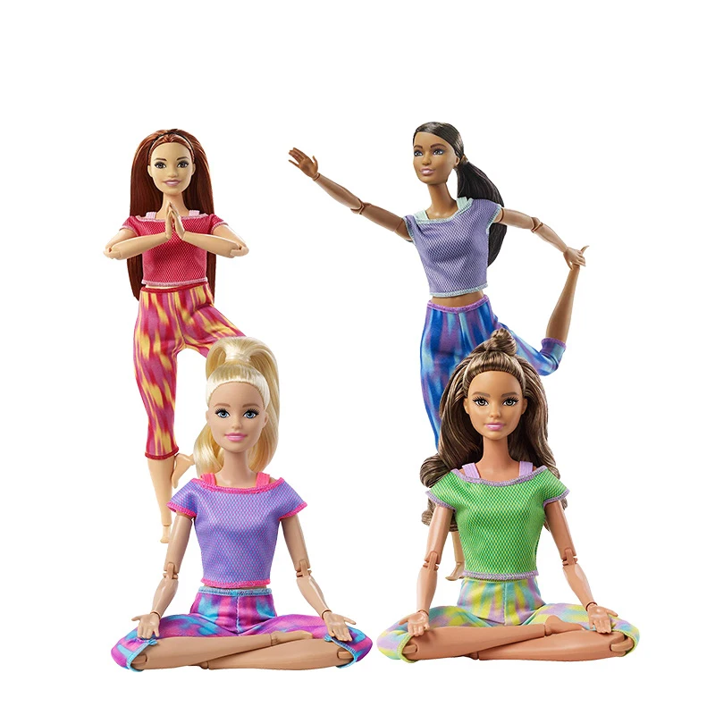 Genuine 2021 New Barbie Made To Move 22 Joints Yoga Dolls for Girl Original Top Brand Kids Toys Birthday Christmas Gifts