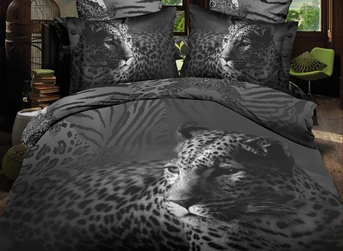 

Black Close-Up Leopard Print Polyester 3D Bedding Sets Home Textiles Bedroom Supplies Animal Pillowcase Cover Sheet