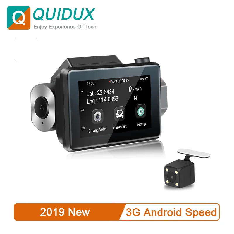 QUIDUX Mini Android автомобильный видеорегистратор GPS 270 градусов 3G WIFI сенсорный экран с