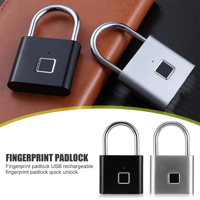 Быстрый разблокировка смарт-замок отпечатков пальцев USB Перезаряжаемый Безопасный металлический замок
