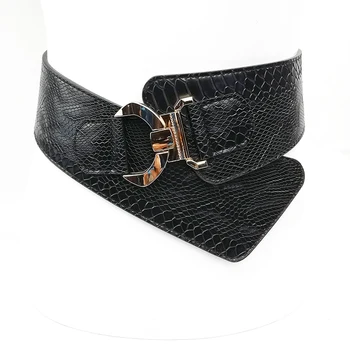 

Belts for Women Punk Style Female Belt Cummerbund Wide Irregular Pin Buckle Women Belt Collection Grade Metal Luxury Brand Women