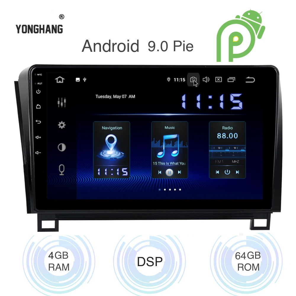 

Android 9.0 Car Radio 1 Din GPS Navi For Toyota Tundra 2007-2013 Sequoia 2008-2018 PX6 DSP IPS HDMI 4Gb+64Gb RDS WIFI RDS USB BT