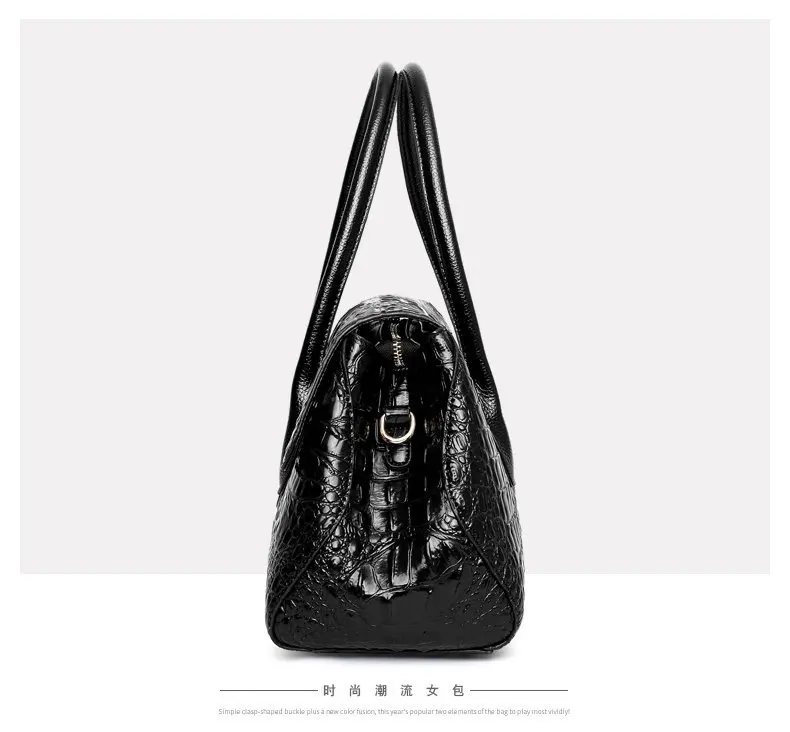 Retro Red Green Leather Womens Alligator Bags Luxury Designer Handbag Brown Black Ladies Large Crocodile Crossbody Bag for Women (5)